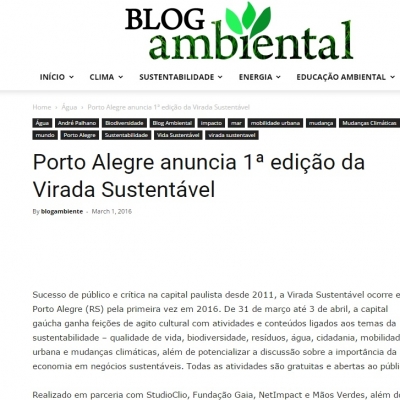 Porto Alegre anuncia 1ª edição da Virada Sustentável