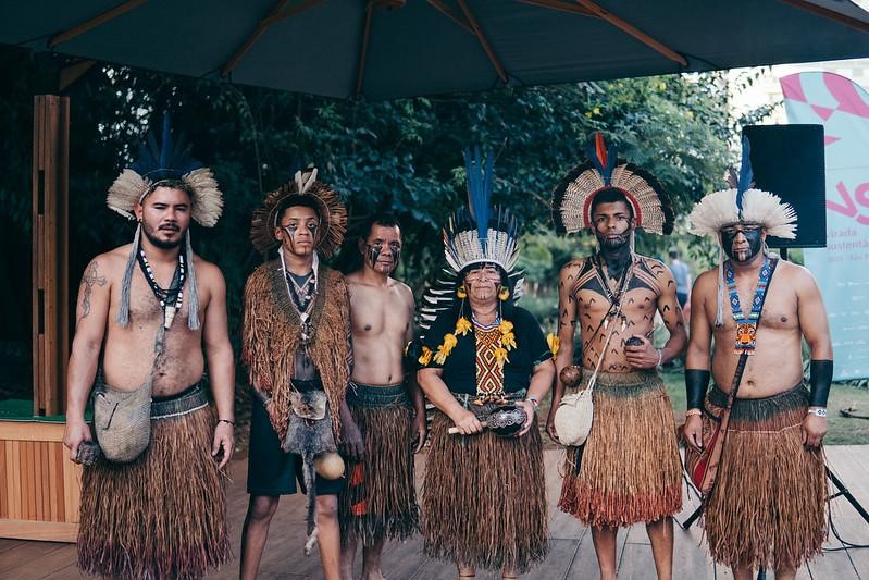 Indígenas Wassu Cocal para apresentação da dança indígena Toré no Parque Augusta - Foto: Beni Blanquez 